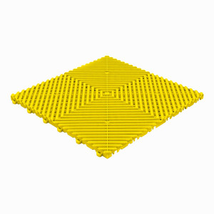 Messeboden Klickfliese offene runde Rippen gelb